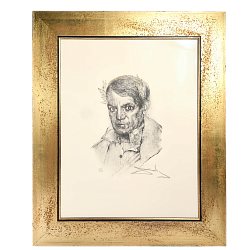 Сальвадор Дали. Портрет Пабло Пикассо. Литография, карандаш. SD-01